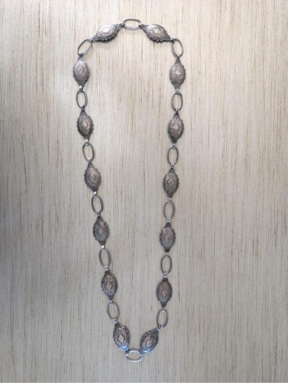 Vintage Sterling Silver Stamped Native Navajo Concho Belt 30" 31 grams